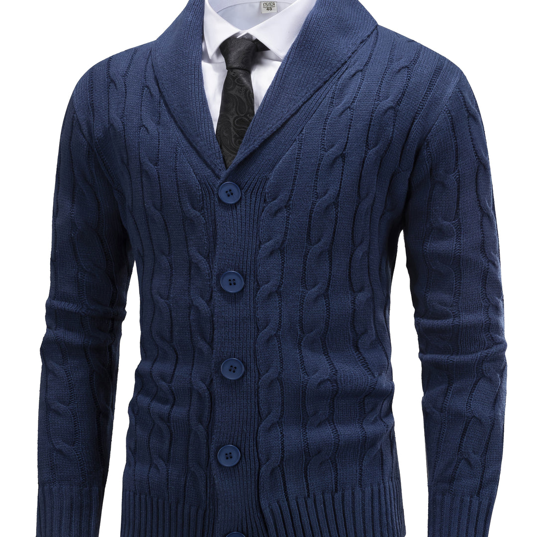 Shawl Collar Cable Knit Cardigan