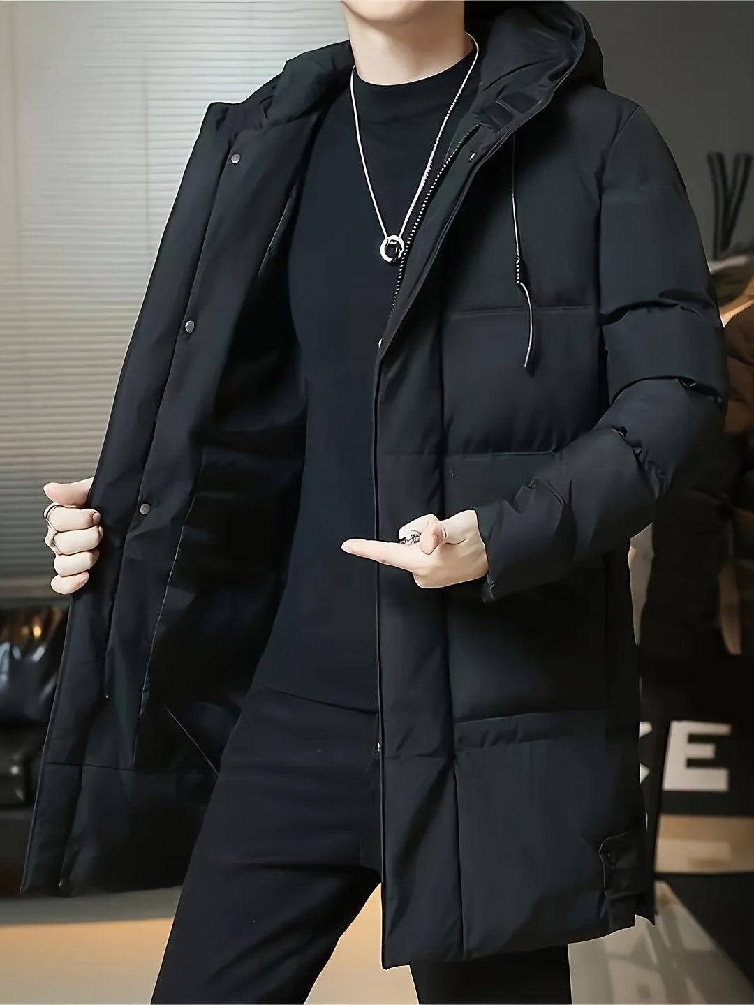 Hooded Longline Puffer Coat