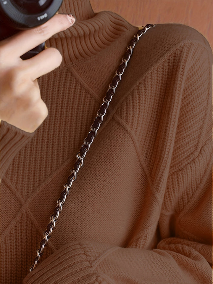 Textured Turtleneck Sweater