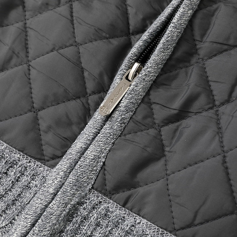 Zip-Up Stand Collar Cardigan