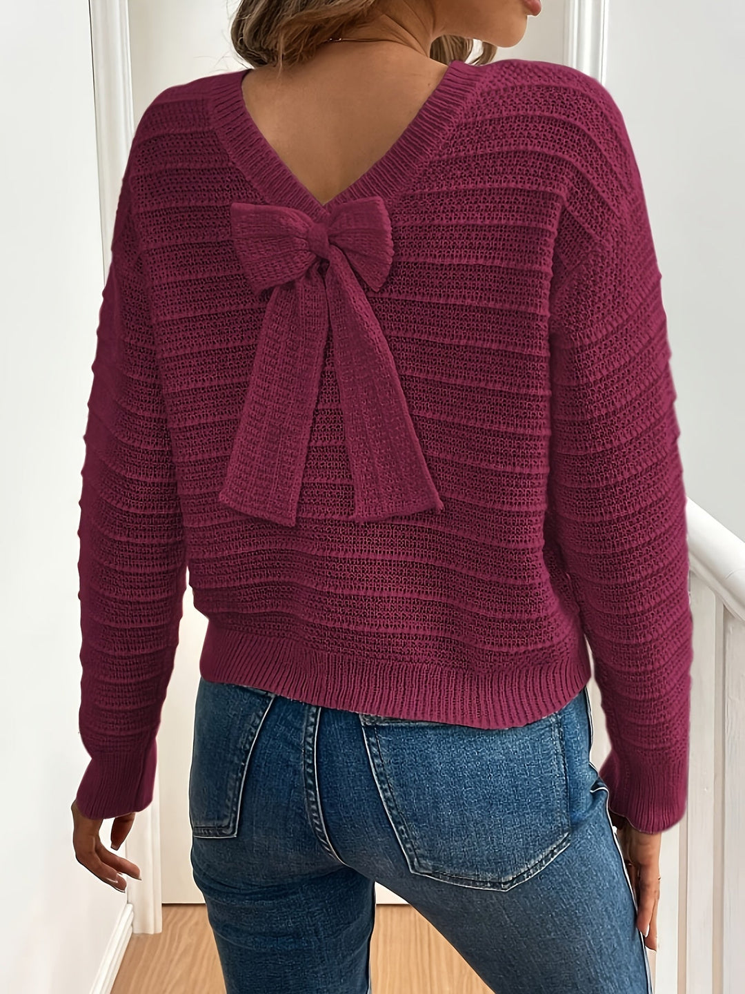 Bow-Detail Knit Sweater