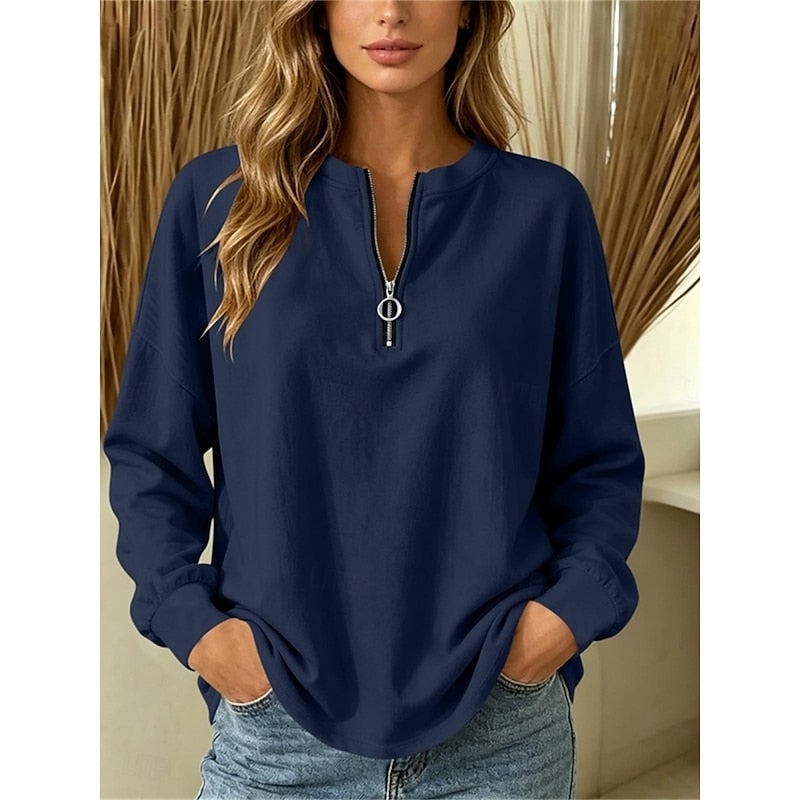 Relaxed Quarter-Zip Top