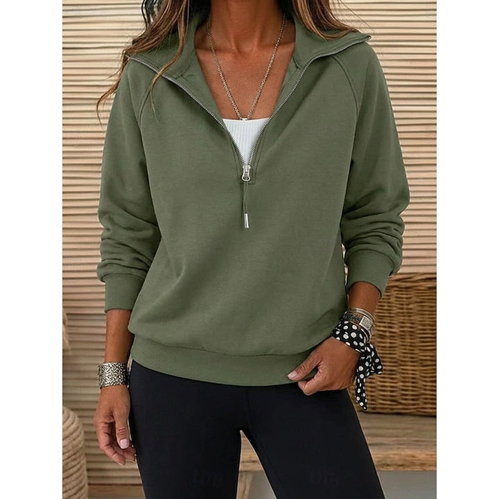 Quarter-Zip Lapel Sweatshirt