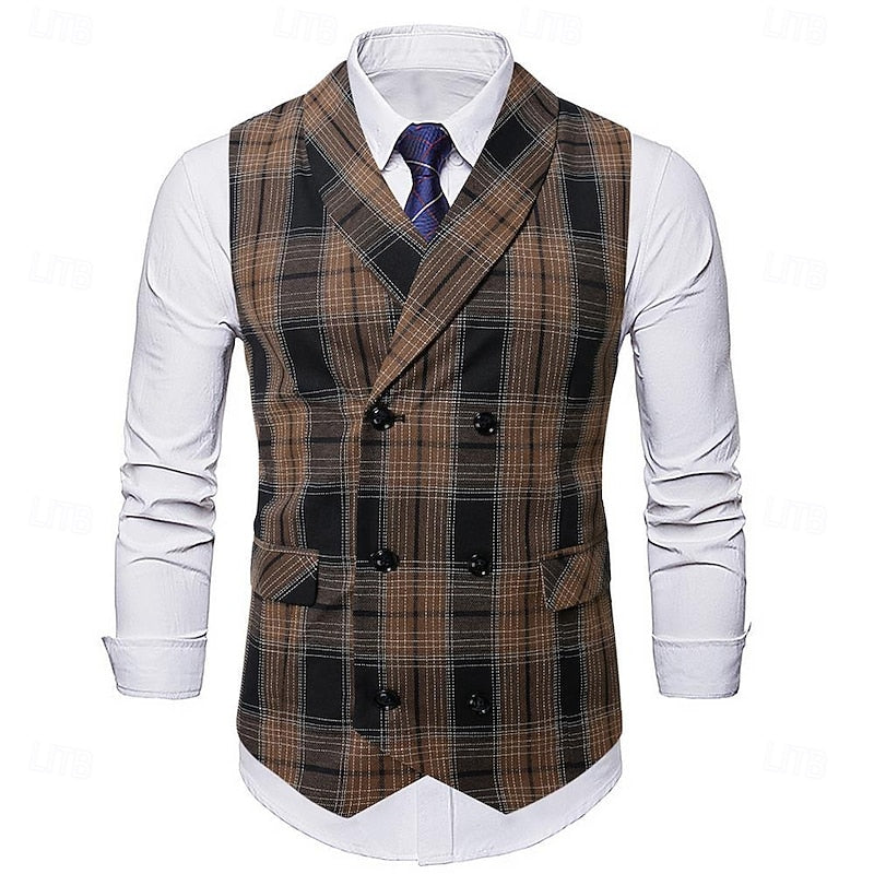 Refined Plaid Vest
