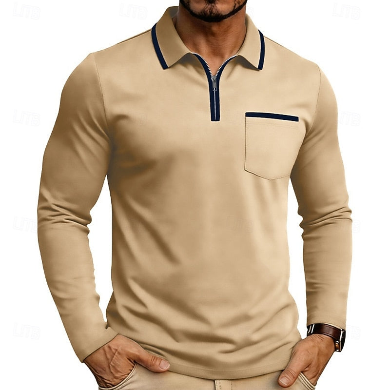 Refined Quarter-Zip Polo Shirt