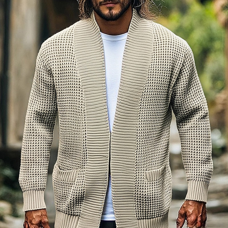 Textured Open-Front Cardigan