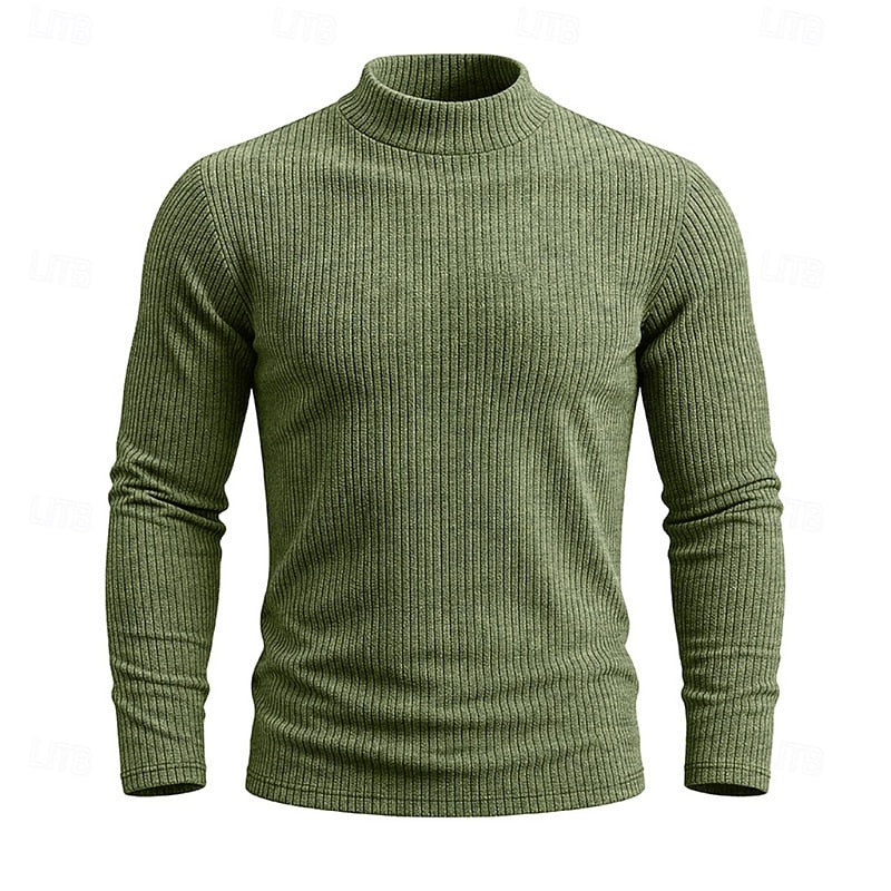 Ribbed Mock-Neck Top