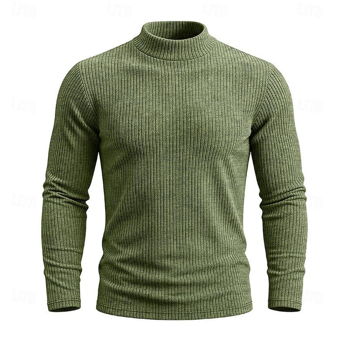 Ribbed Mock-Neck Top