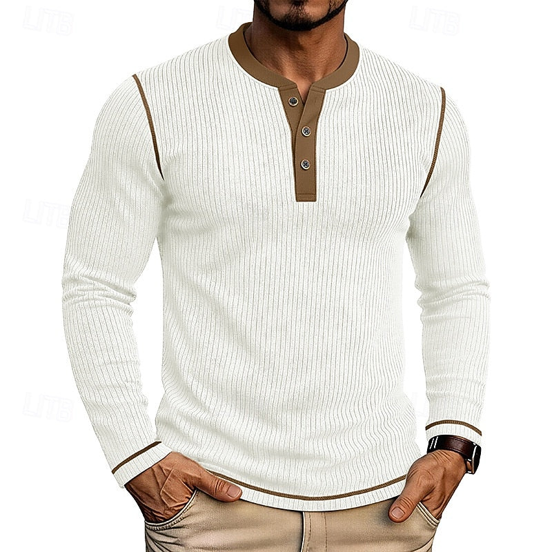 Ribbed Henley Shirt