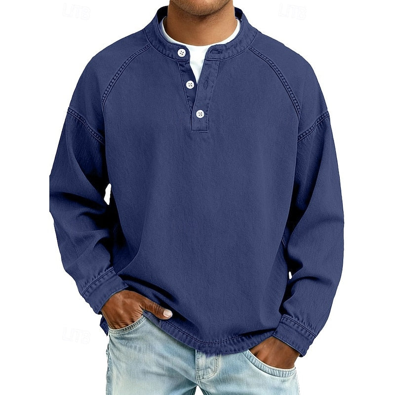 Vintage Washed Henley Shirt