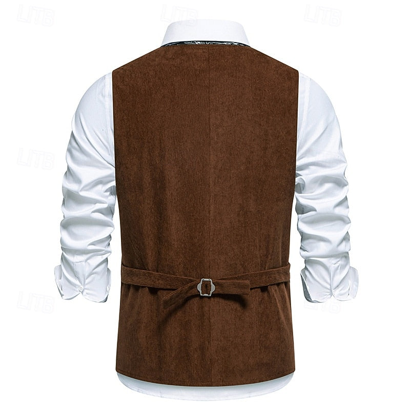 Embroidered Single-Breasted Vest