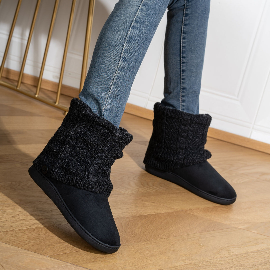 Cozy Knit-Cuff Boots