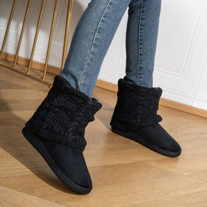 Cozy Knit-Cuff Boots