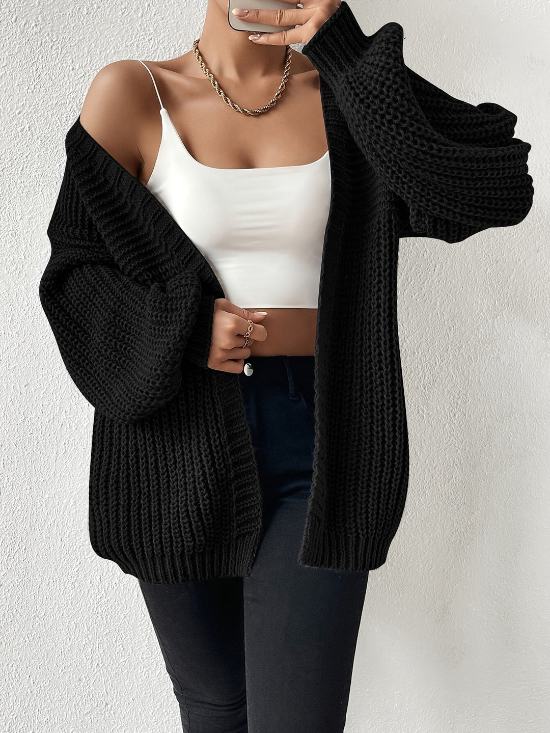 Relaxed Chunky-Knit Cardigan