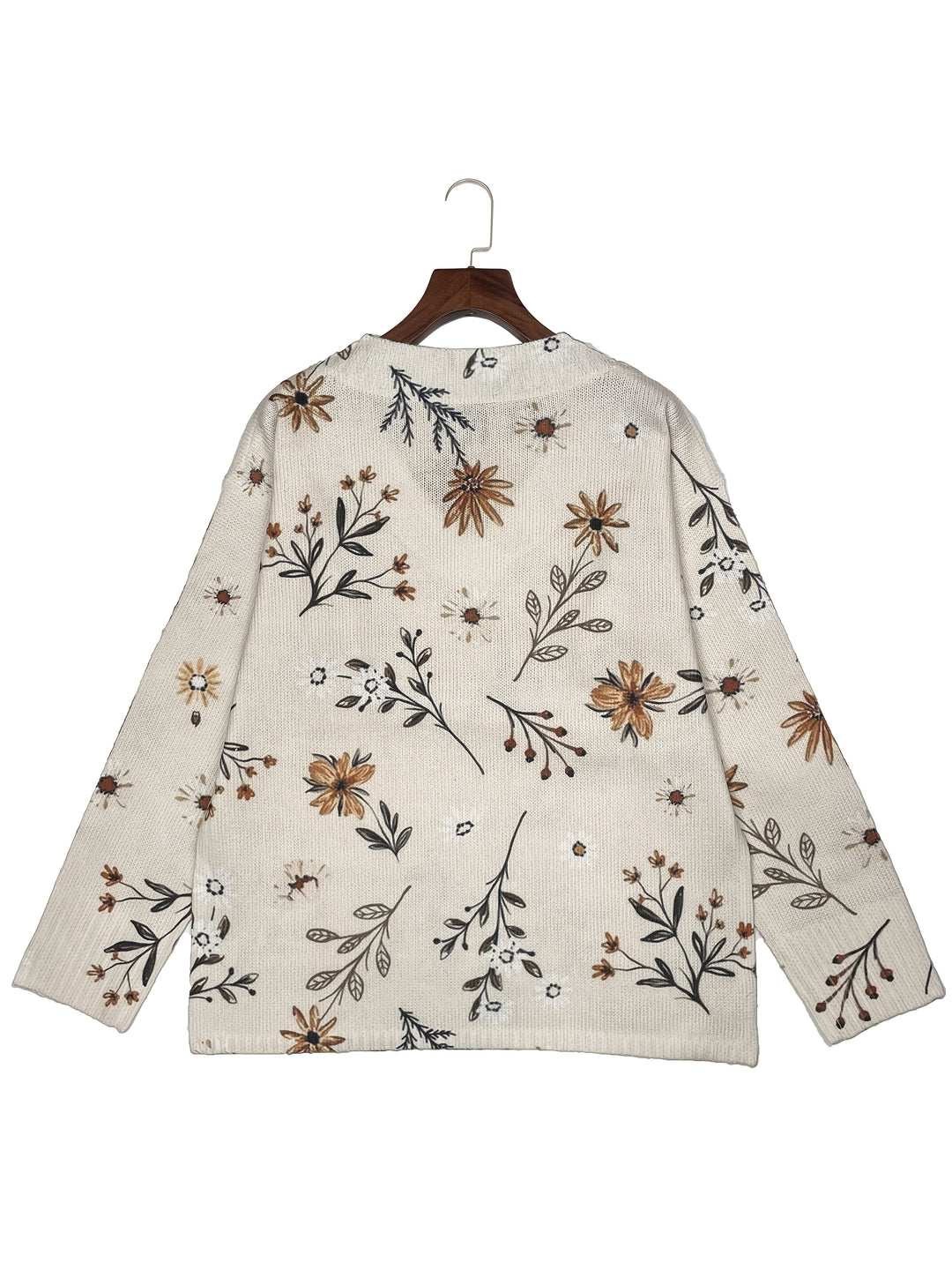 Floral V-Neck Sweater