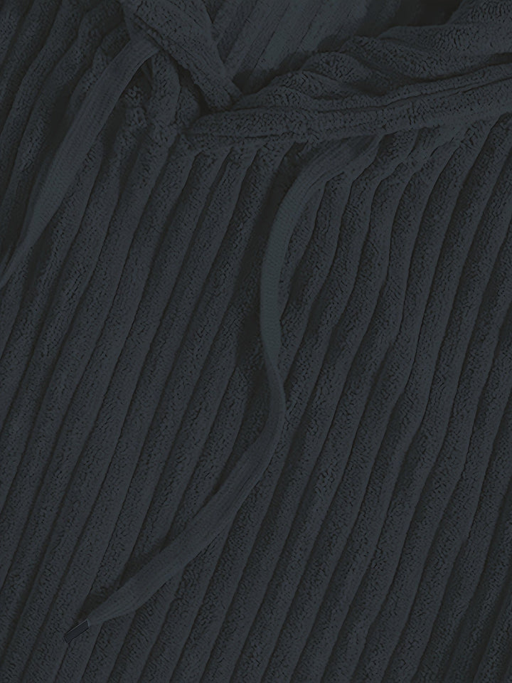 Ribbed Pullover Hoodie