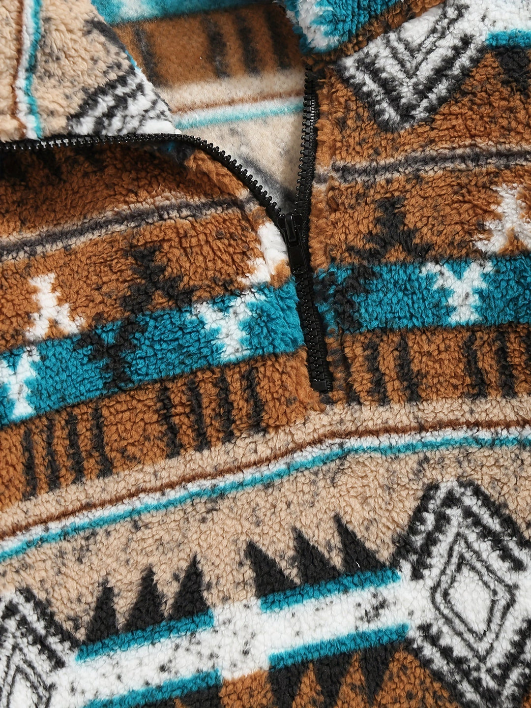 Patterned Quarter-Zip Pullover