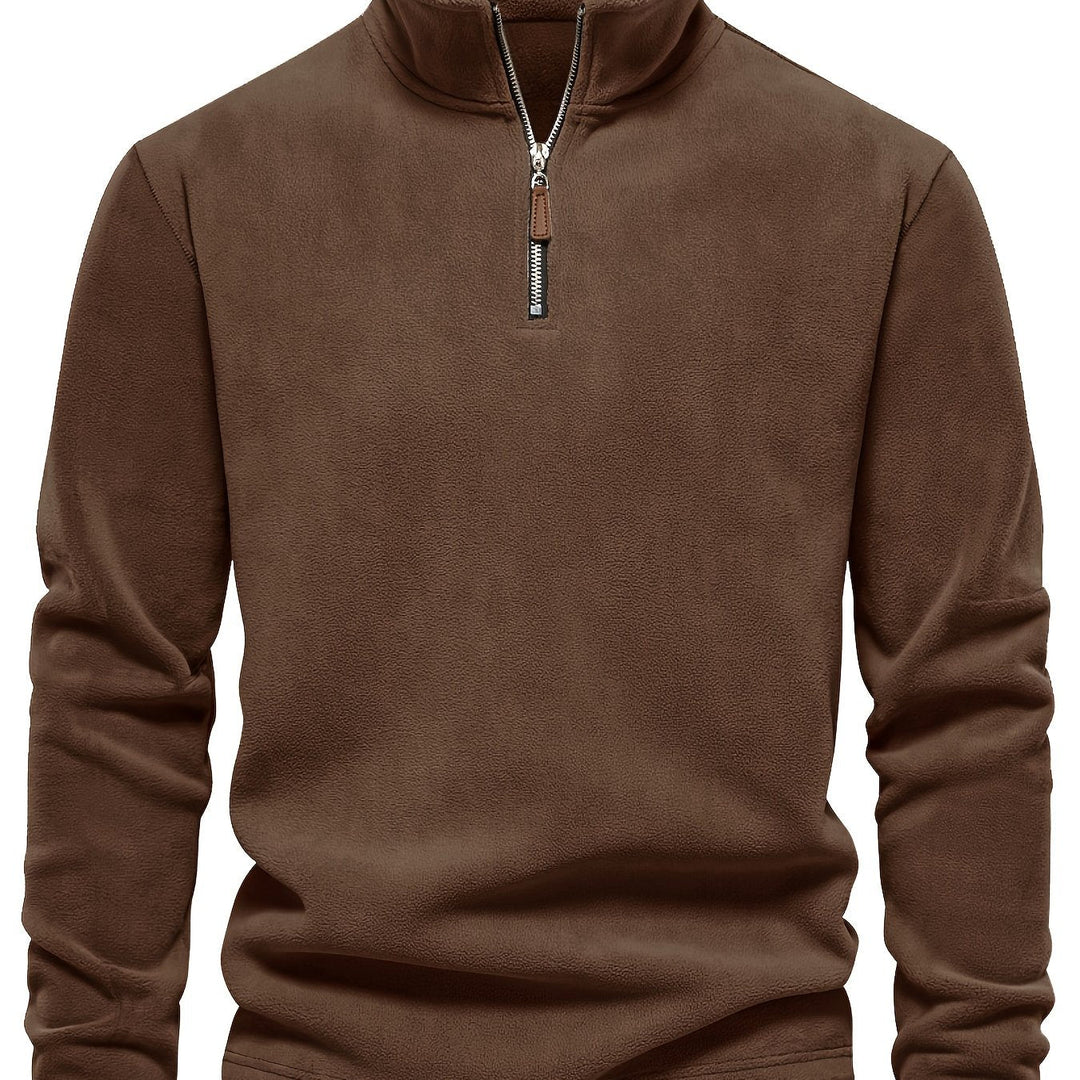Half-Zip Stand-Collar Pullover