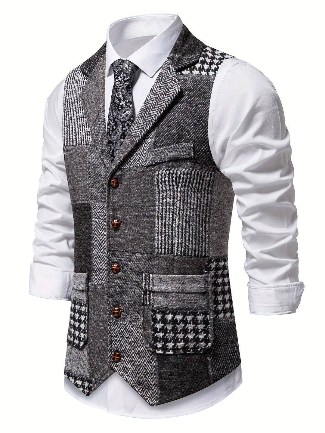 Patchwork Tailored Vest