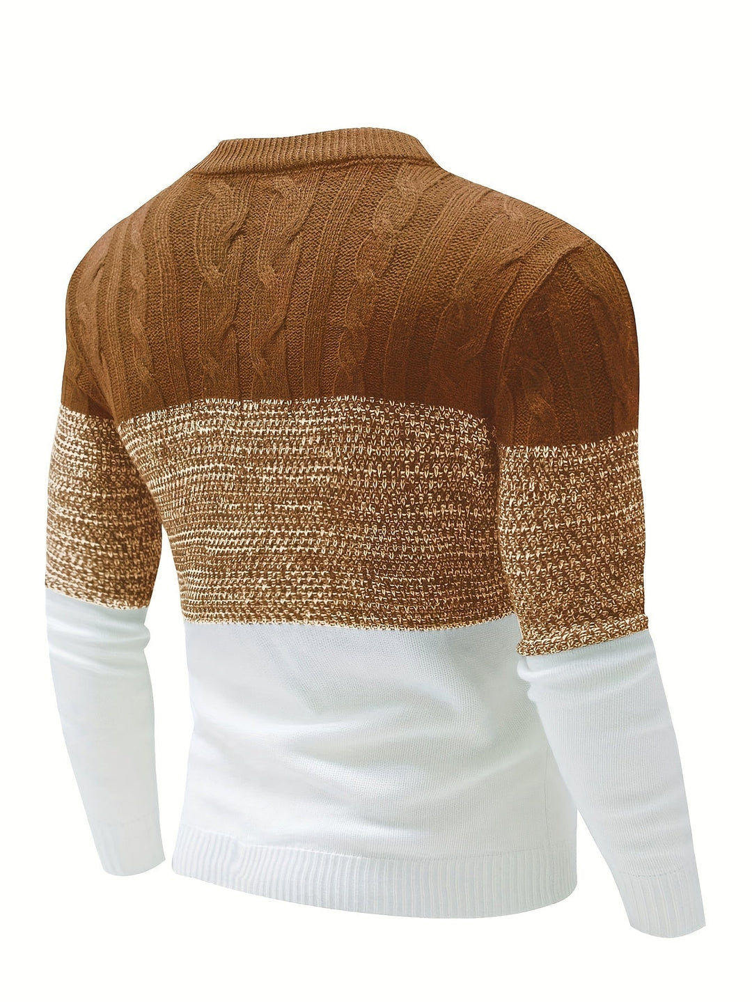 Color-Block Crew Neck Sweater