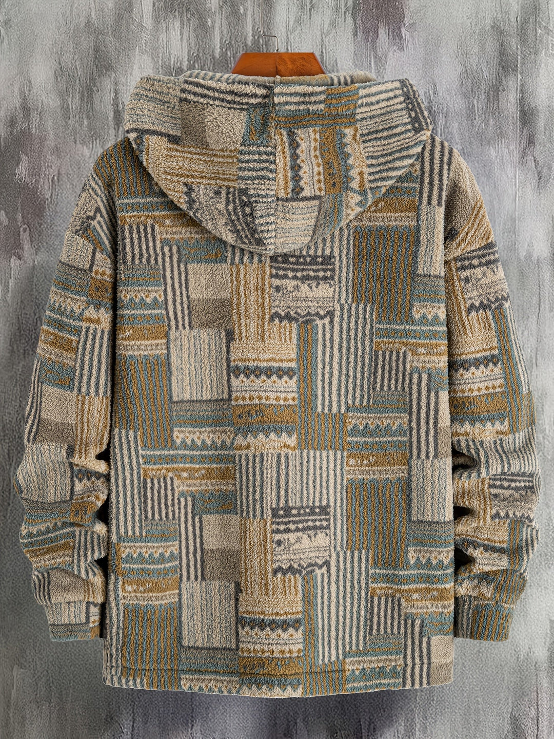 Patterned Quarter-Zip Sweater