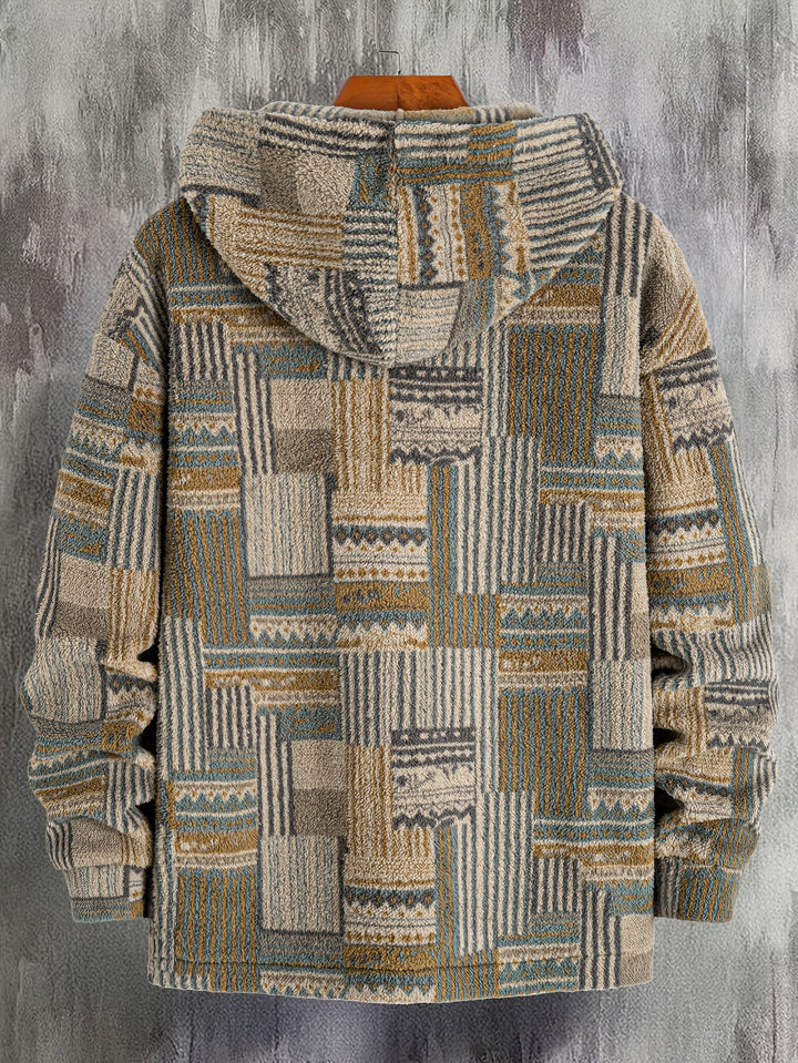 Patterned Quarter-Zip Sweater