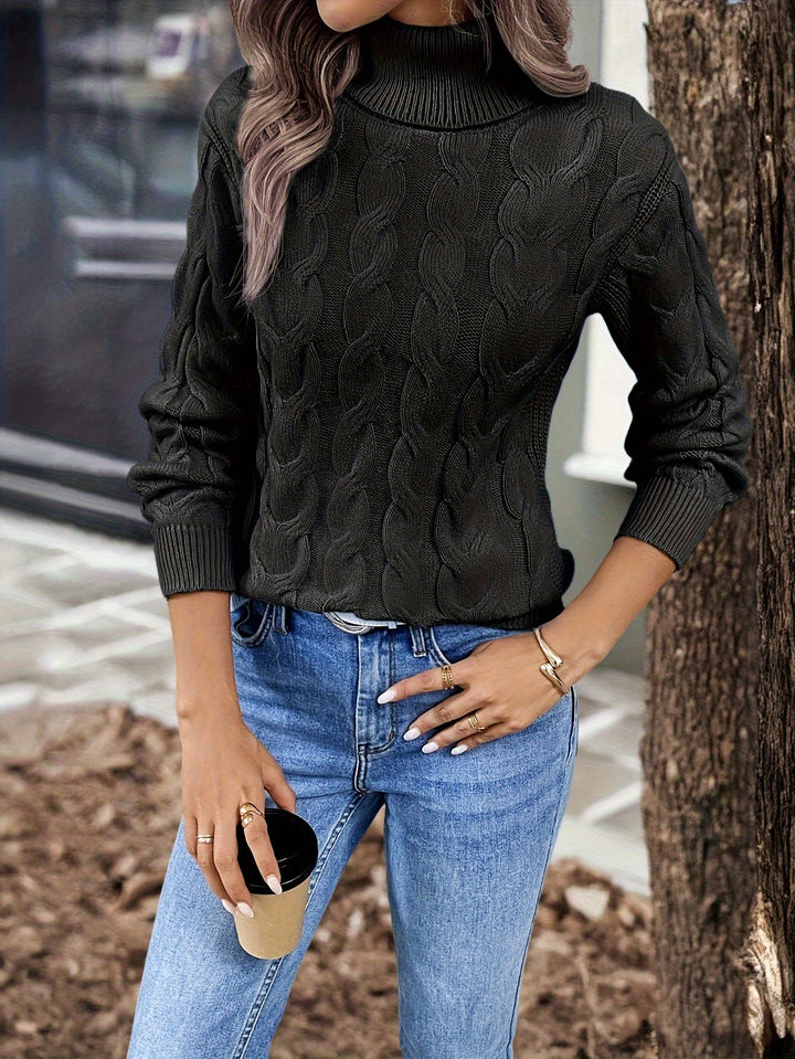 Cozy Cable-Knit Turtleneck Sweater