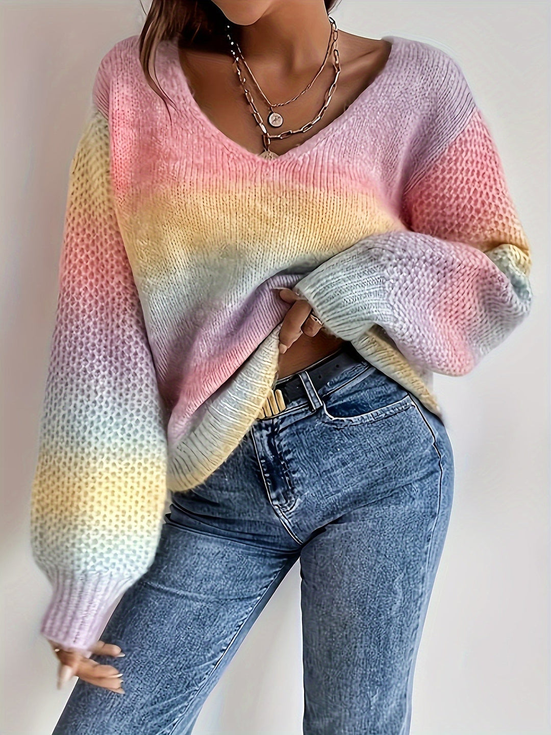 Relaxed Off-Shoulder Knit Sweater