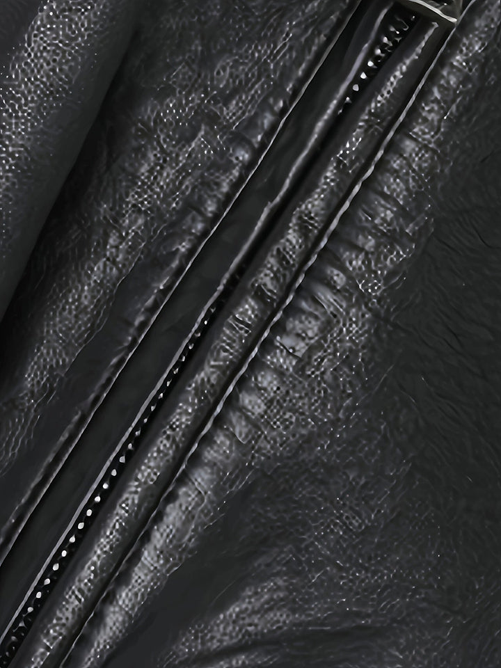 Stand-Collar Moto Jacket