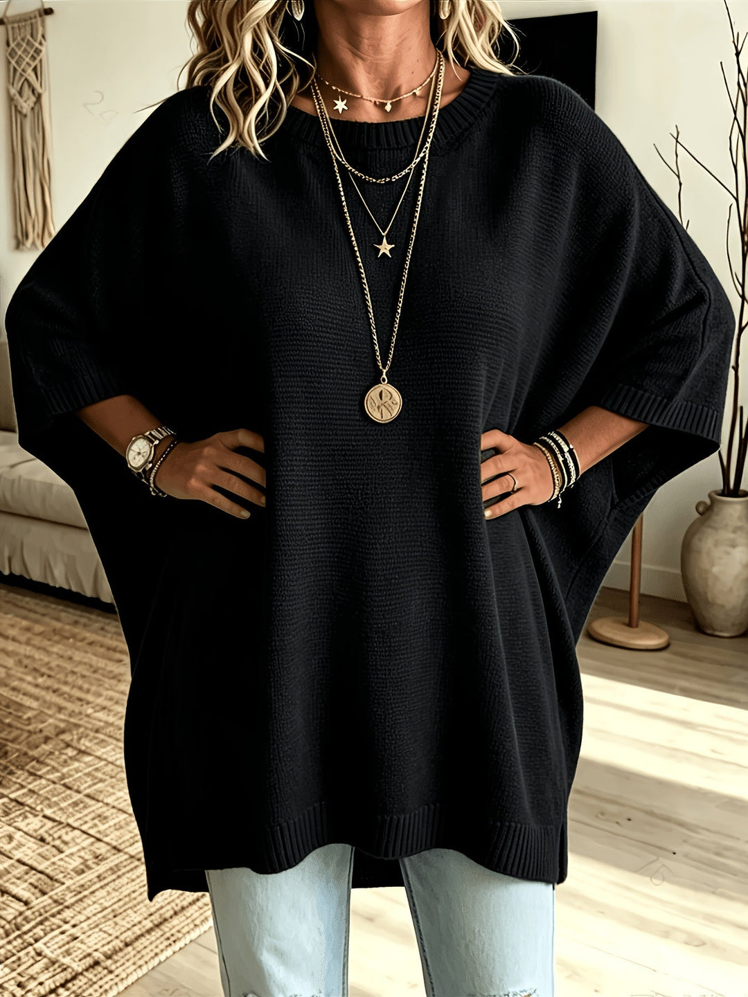 Relaxed Batwing Sweater