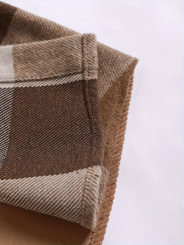 Checked Hooded Overshirt Jacket