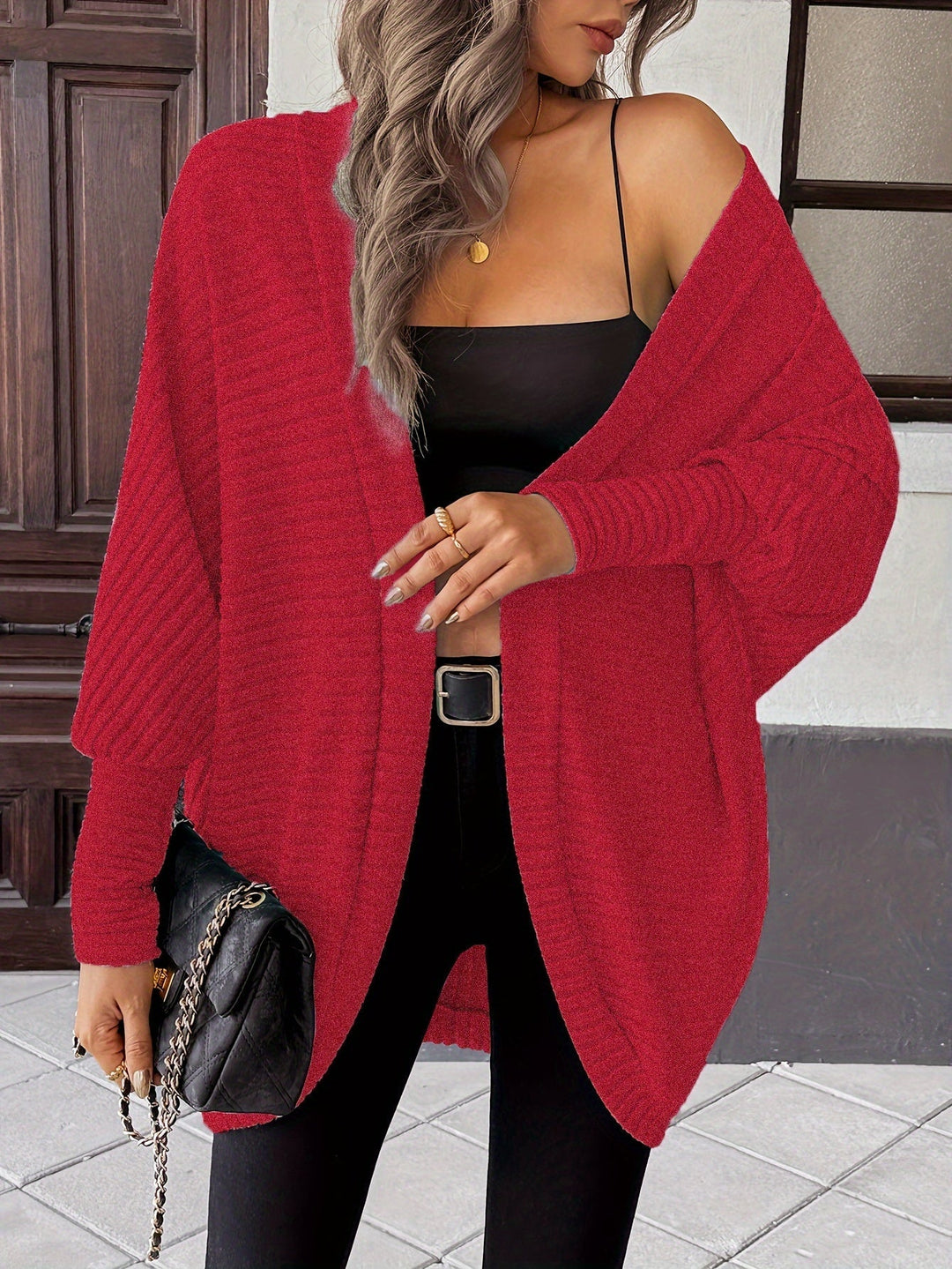 Relaxed Open-Front Cardigan