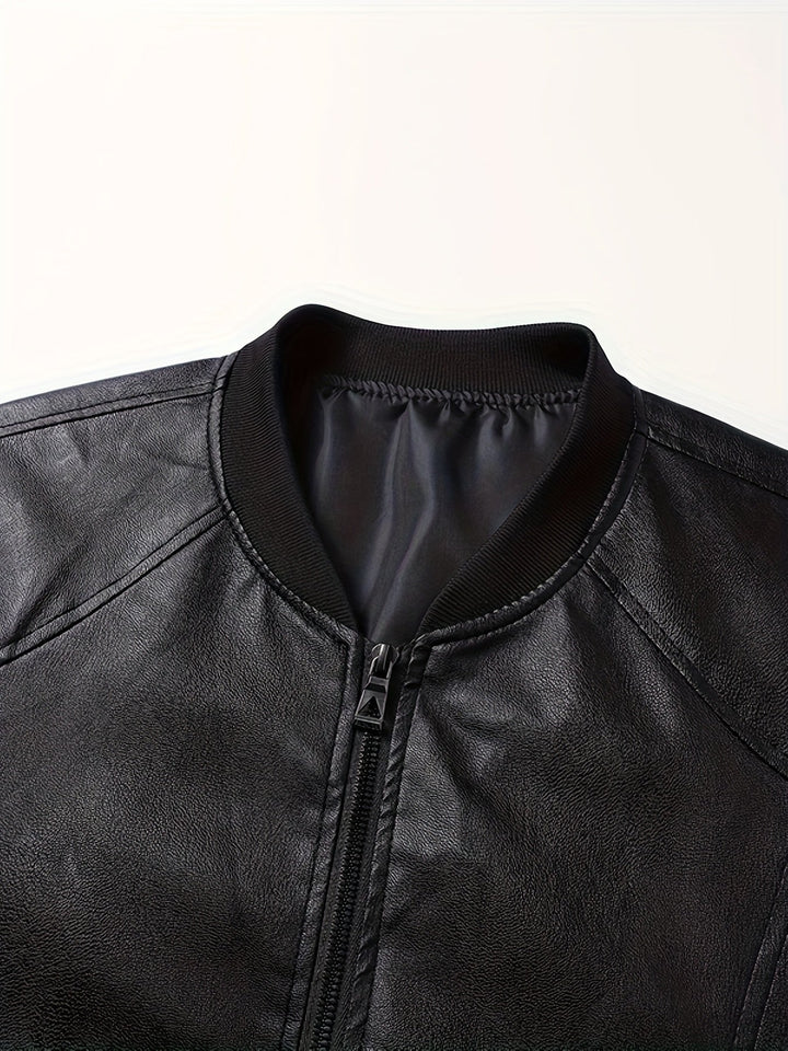 Refined Zip-Up Bomber Jacket