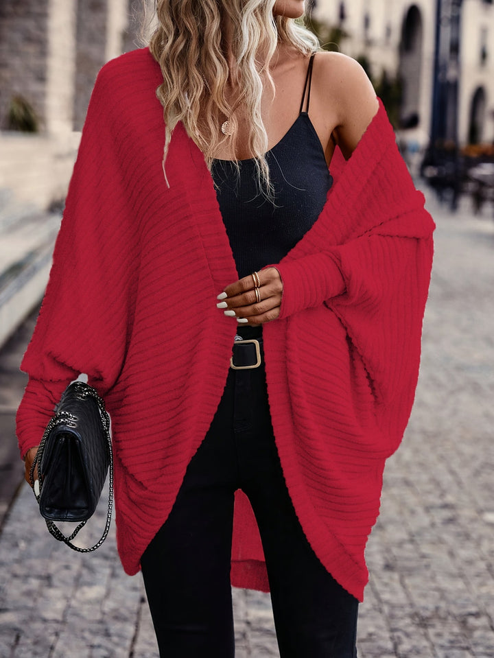 Relaxed Open-Front Cardigan