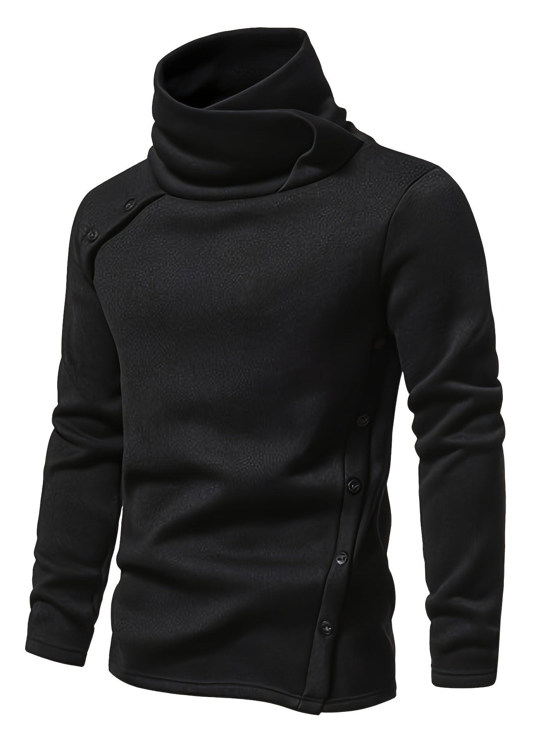 Slouchy Collar Button-Up Sweater