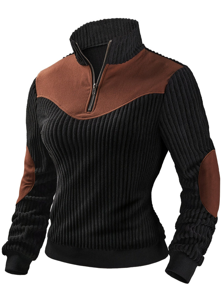 Ribbed Quarter-Zip Sweater