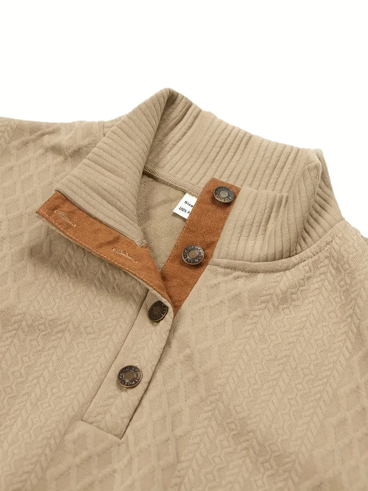 Textured Stand-Collar Sweater