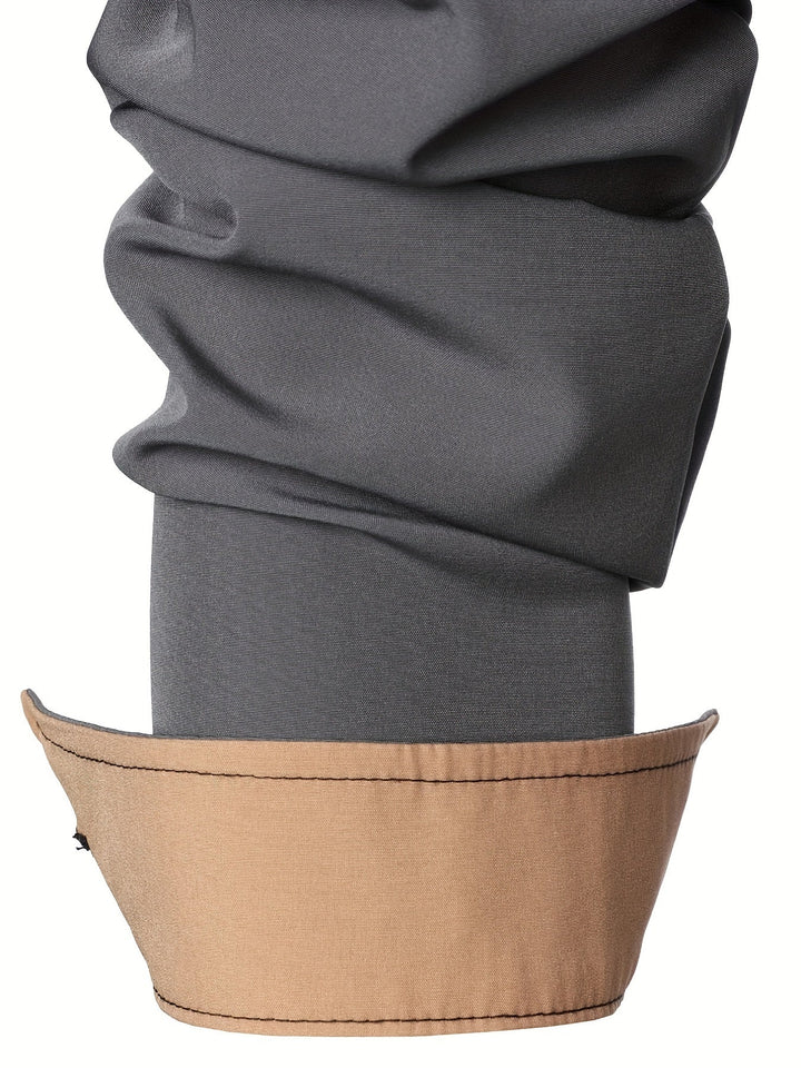 Contrast-Trim Long Sleeve Shirt