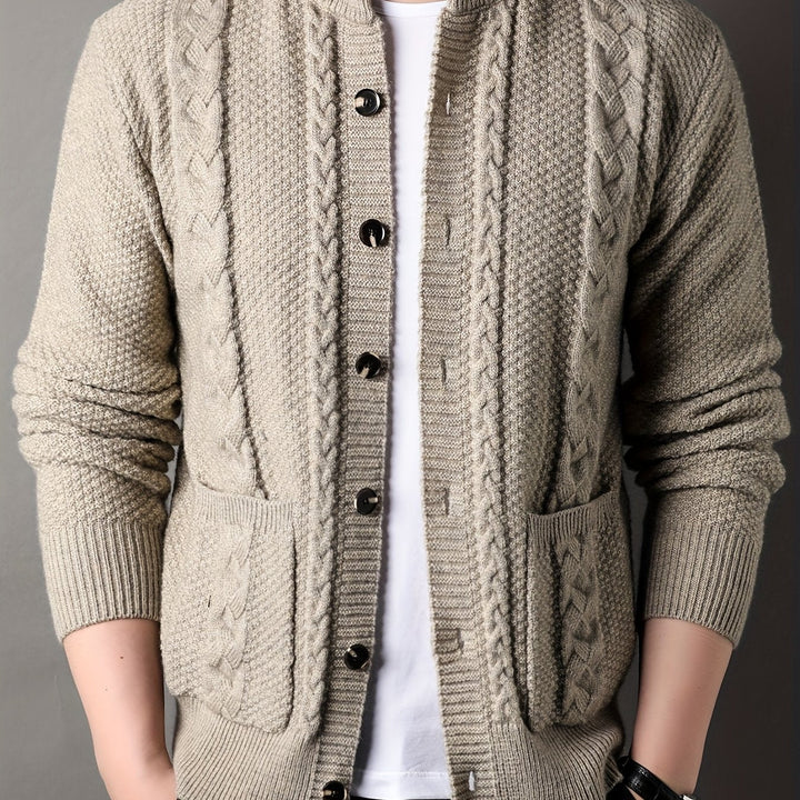 Textured Button-Front Cardigan