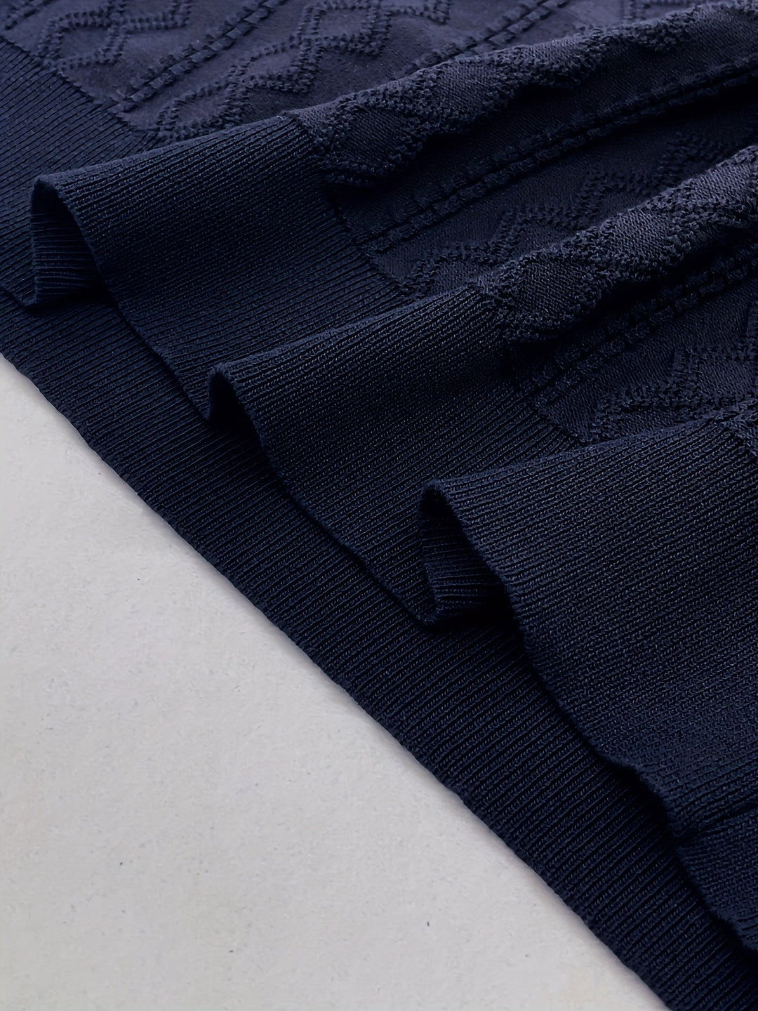Textured Contrast-Collar Polo Shirt