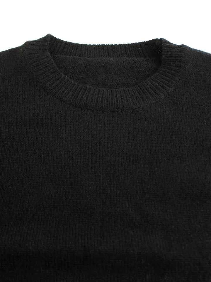 Striped-Cuff Ribbed Sweater