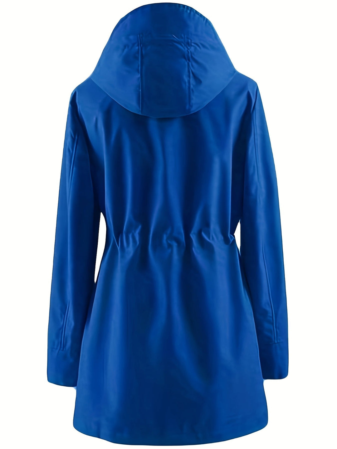 Hooded Drawstring Rain Jacket
