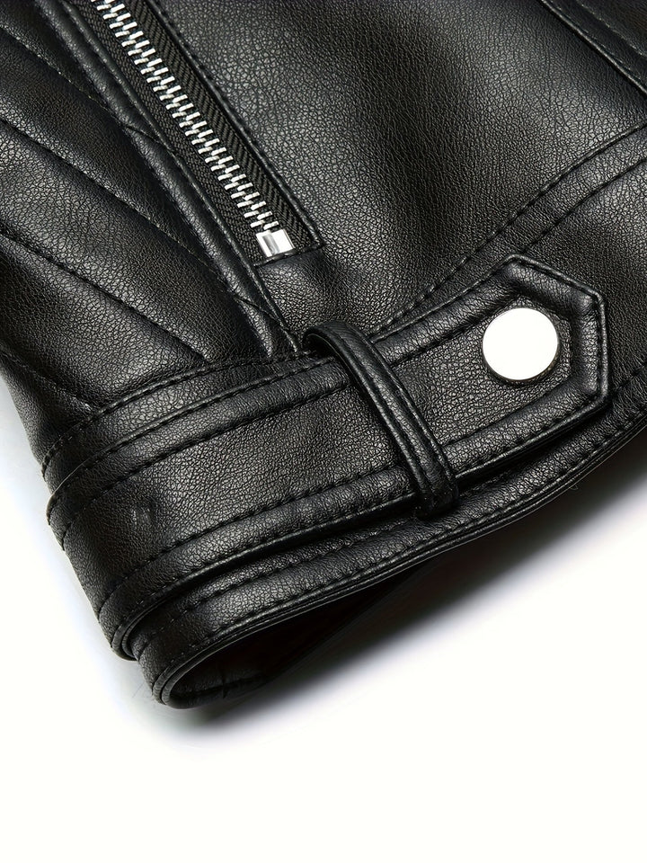 Sculpted Zip-Front Moto Jacket