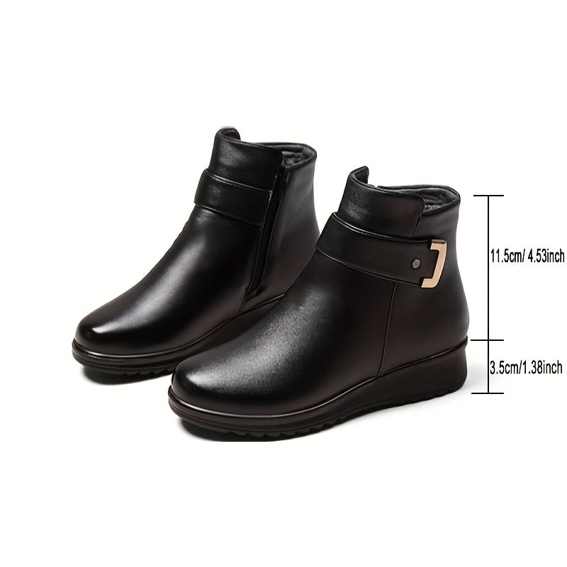 Cozy Buckle Ankle Boots