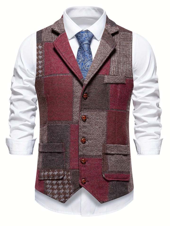Patchwork Tailored Vest