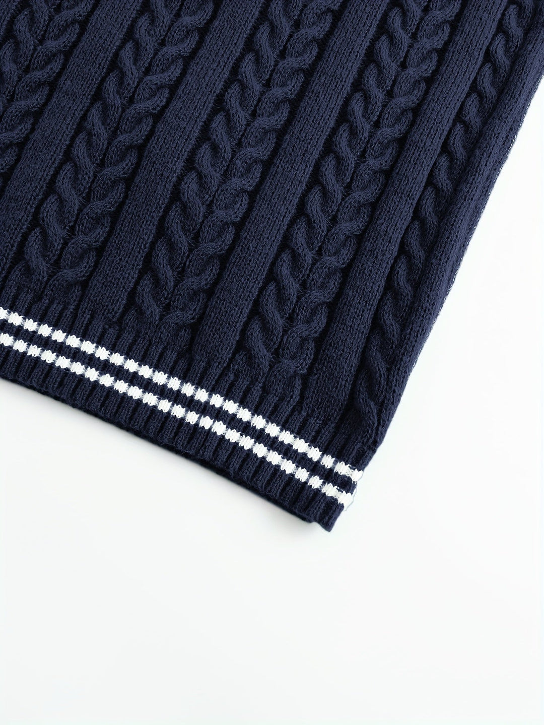 Cable-Knit V-Neck Sweater Vest