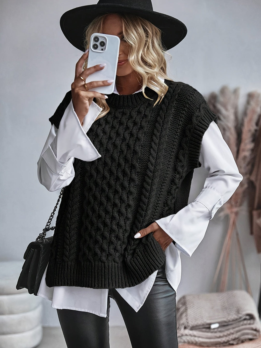 Cable-Knit Sweater Vest