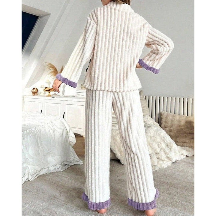 Cozy Ruffle-Trim Two-Piece Set