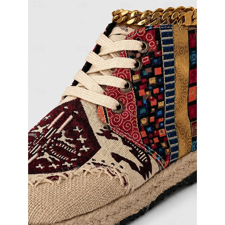 Boho Patterned High-Top Sneakers