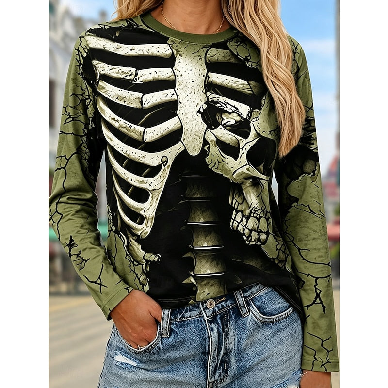Halloween Skeleton Long Sleeve Top